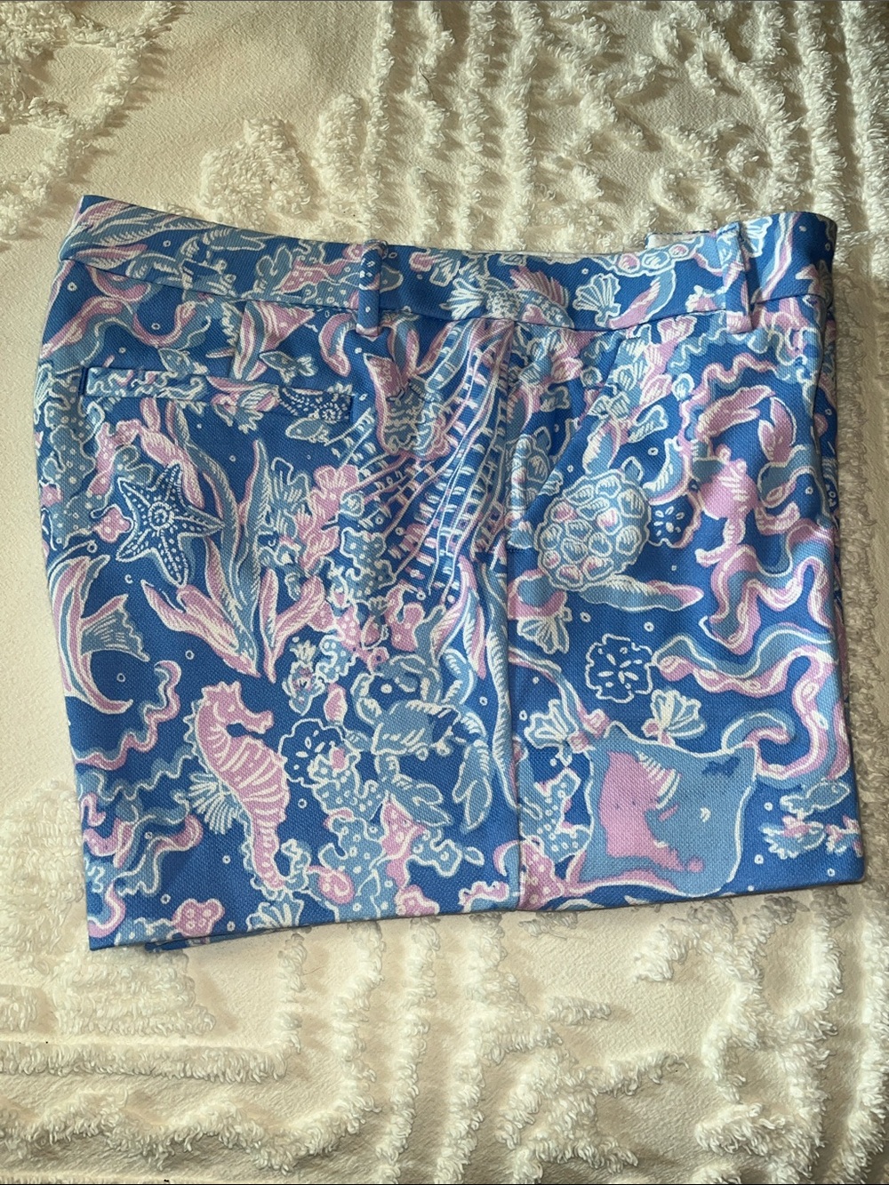 Lilly Pulitzer Blue and Pink Coastal Print Shorts great condition.  Inseam 4.5”